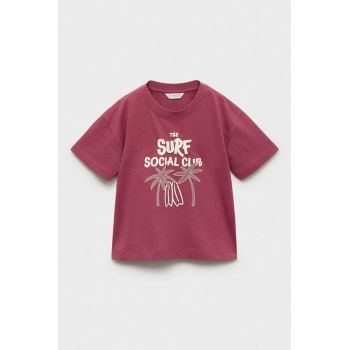 Tricou cu model tropical si text