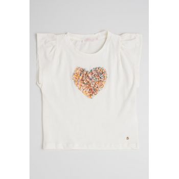 Tricou de bumbac cu aplicatii