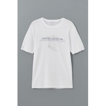 Tricou de bumbac cu model text