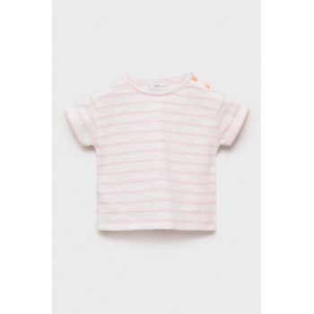 Tricou din bumbac cu model in dungi