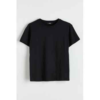 Tricou din bumbac cu model uni