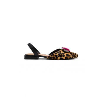 Balerini de piele cu animal print Hughes