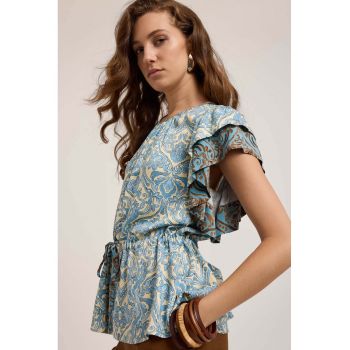 Bluza cu maneci fluture si imprimeu