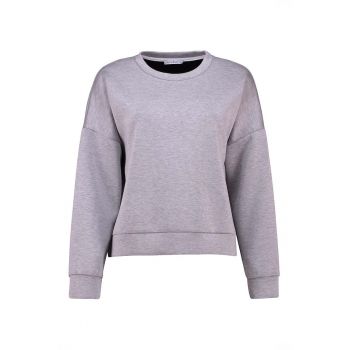 Bluza de trening cu decolteu la baza gatului si maneci cazute