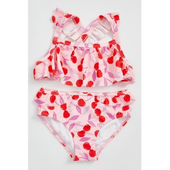 Costum de baie in doua piese cu model cu fructe
