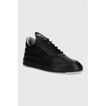 Filling Pieces sneakers din piele Low Top Bianco culoarea negru, 10127792200