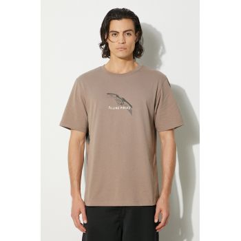 Filling Pieces tricou din bumbac Handshake barbati, culoarea bej, cu imprimeu, 74413631407