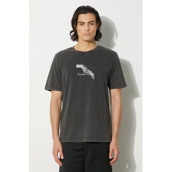 Filling Pieces tricou din bumbac Handshake Vintage barbati, culoarea gri, cu imprimeu, 74413631284
