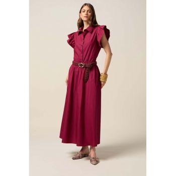 Fusta midi cu talie elastica