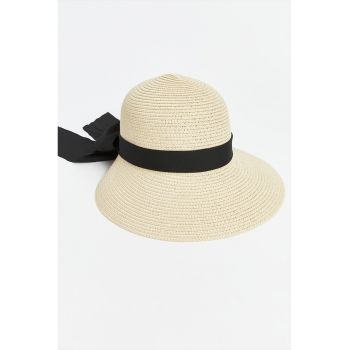 Palarie de paie cu funda
