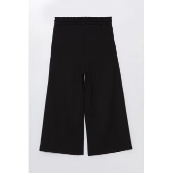 Pantaloni crop cu croiala ampla si snur de ajustare