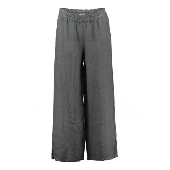 Pantaloni din in cu talie elastica