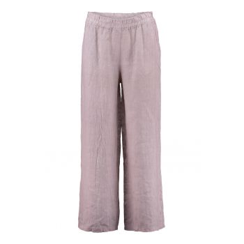 Pantaloni din in cu talie elastica