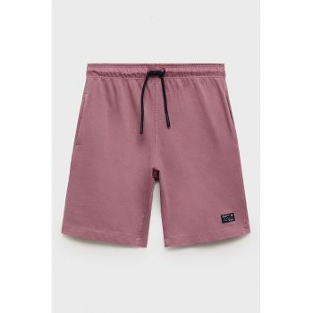 Pantaloni scurti cu model uni si talie ajustabila