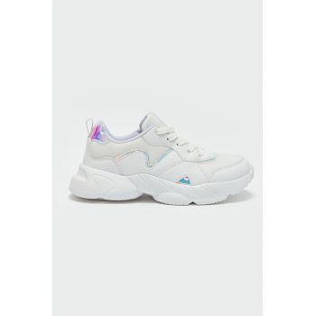 Pantofi sport cu detalii cu model holografic