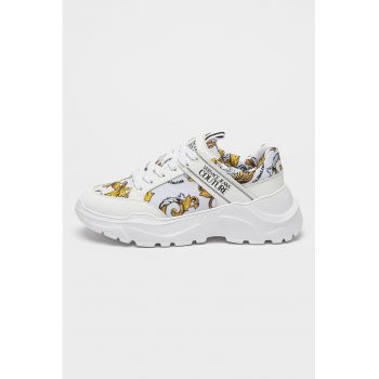 Pantofi sport cu model si garnituri din piele