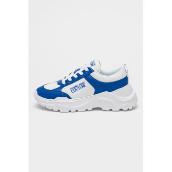 Pantofi sport wedge cu garnituri de piele