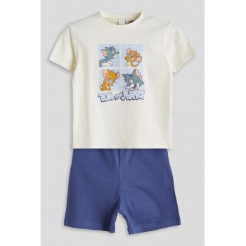 Pijama cu camasa si imprimeu cu Tom&Jerry