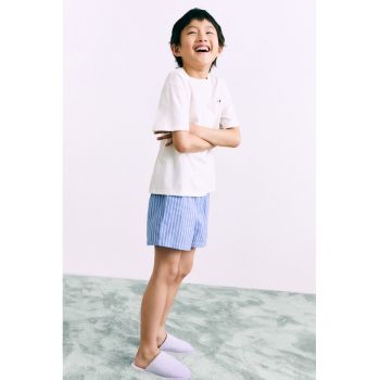 Pijama cu pantaloni scurti din bumbac cu model in dungi