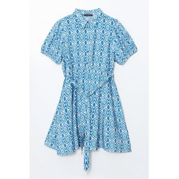 Rochie cu model si cordon in talie