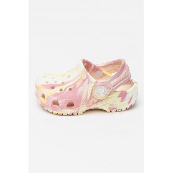 Saboti slingback cu model tie-dye si perforatii