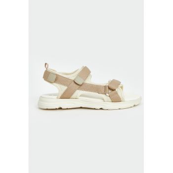 Sandale din material textil cu barete cu inchidere velcro