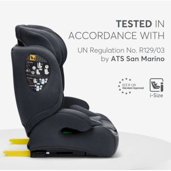 Scaun auto cu isofix KikkaBoo i-Bronn i-SIZE Mint 76-150 cm,Omologat R129,Conectori Isofix telescopici cu sistem verificare instalare,Tetiera reglabila in 5 pozitii,Perna reductor moale,Ghidaj multi centura,Husa detasabila