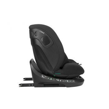 Scaun auto cu ISOFIX KikkaBoo i-Hike Black,Omologat I-Size 40-150cm, R129, SPS-Protectie impact lateral,Tetiera reglabila 15 pozitii cu spuma memorie,Sezut rotativ,Centura Top Tether,5 pozitii inclinare spatar,Saltea reductor