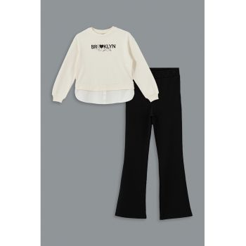 Set de bluza de trening si colanti evazati