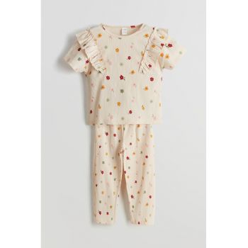 Set de tricou din amestec de bumbac si pantaloni - 2 piese