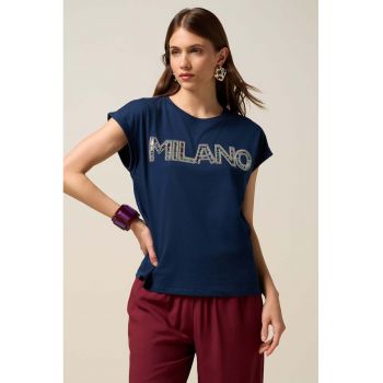 Tricou cu text din strasuri