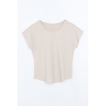 Tricou de bumbac cu decolteu rotund