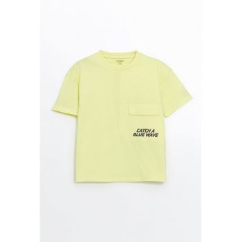 Tricou din bumbac cu imprimeu text