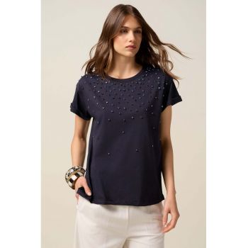 Tricou lejer cu strasuri