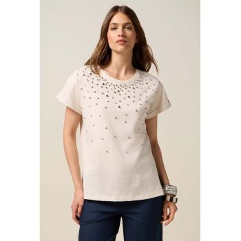 Tricou lejer cu strasuri