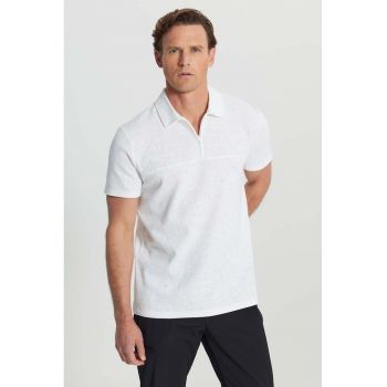 Tricou polo cu fermoar scurt
