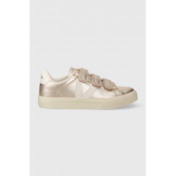 Veja sneakers din piele Recife Logo culoarea auriu