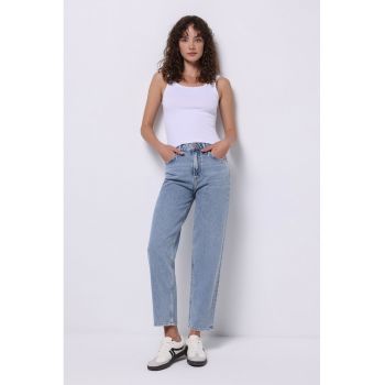 Blugi crop mom-fit