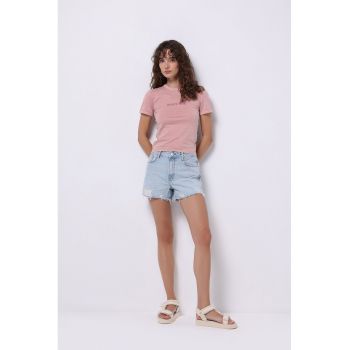 Blugi scurti din denim cu talie medie