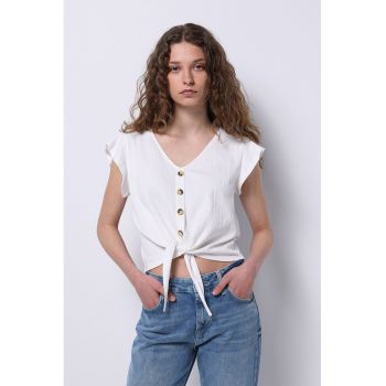 Bluza uni cu decolteu in V