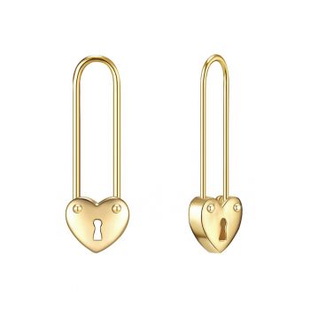 Cercei placati cu aur de 14K - in forma de inima