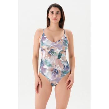 Costum de baie intreg cu imprimeu floral