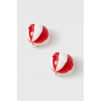 Fiorucci clip on Red And White Mini Lollipop Earrings U01FPAJE145PT01RD02