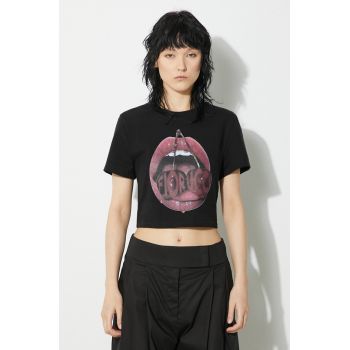 Fiorucci tricou Mouth Print femei, culoarea negru, W01FPTSH094CJ03BK01