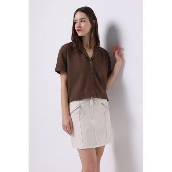 Fusta mini cu snur elastic in talie