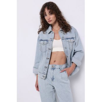 Jacheta din denim cu nasturi