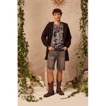 Medicine tricou din bumbac culoarea gri, cu imprimeu