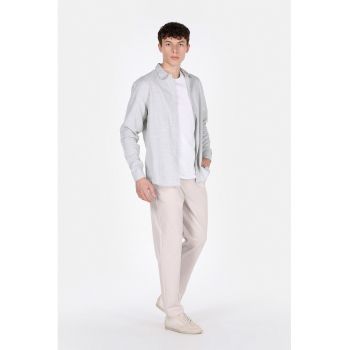 Pantaloni cu snur in talie si talie medie