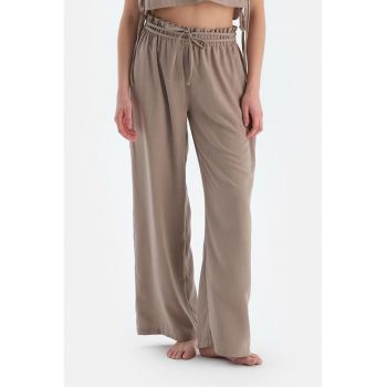 Pantaloni de plaja cu talie inalta