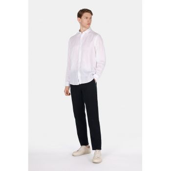 Pantaloni regular-fit din amestec de in